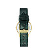 Дамски златист часовник с тъмнозелена каишка-1 снимка