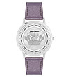 Сребрист дамски часовник с лилава каишка-0 снимка