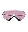 Дамски розови слънчеви очила тип маска с надпис-2 снимка