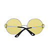 Сребристи дамски слънчеви очила с кръгли жълти лещи-2 снимка