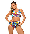 Дамски многоцветен бански с флорален принт Asani-1 снимка