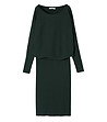 Тъмнозелена рокля от плетиво Fulina-4 снимка