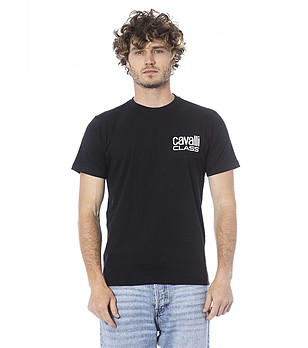 Мъжка памучна тениска в черно снимка