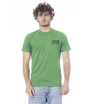 Мъжка памучна тениска в зелен нюанс снимка