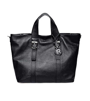 Кожена дамска чанта Liona в черен цвят снимка