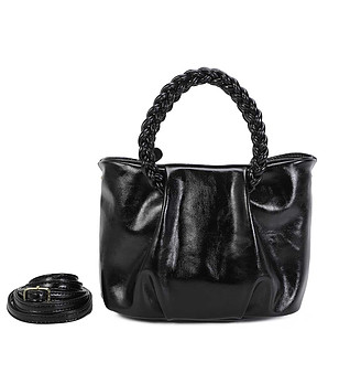 Черна дамска чанта с ефектна дръжка Trina снимка