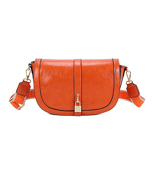 Дамска чанта за рамо в оранжево Karra снимка