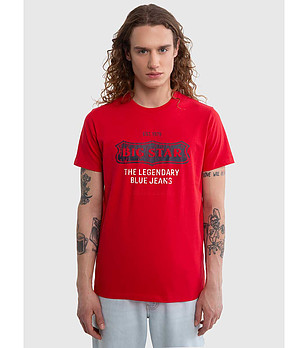 Червена памучна мъжка тениска Millaner снимка