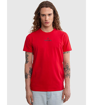 Червена памучна мъжка тениска Techmunen снимка