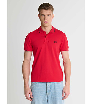 Червена памучна мъжка блуза Polian снимка