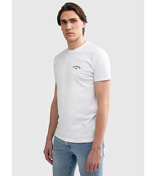 Памучна мъжка тениска в бяло Vincer снимка