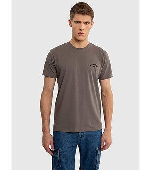 Памучна мъжка тениска в сив нюанс Vincer снимка