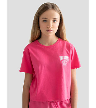 Розова памучна детска тениска Zoya снимка