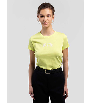 Жълта памучна дамска тениска Benea снимка