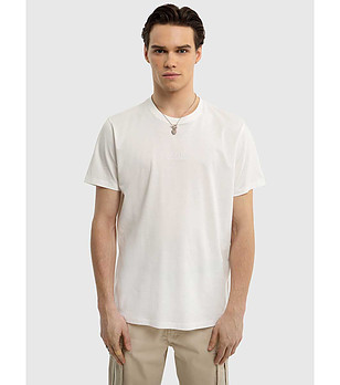 Бяла мъжка тениска от органичен памук Zorky снимка