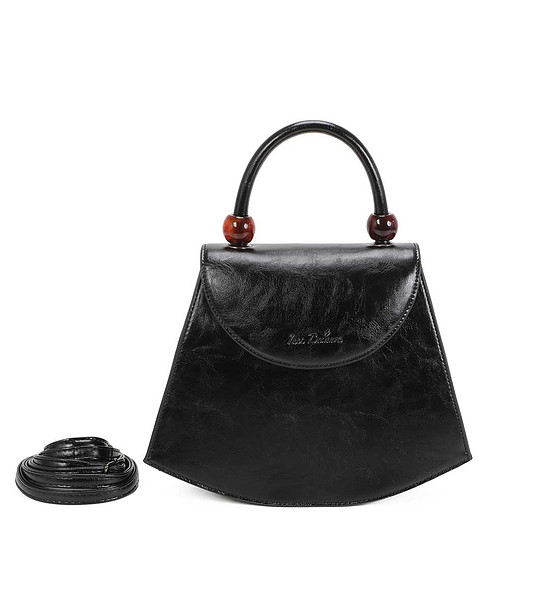 Черна дамска чанта с нестандартна форма Indiasa снимка