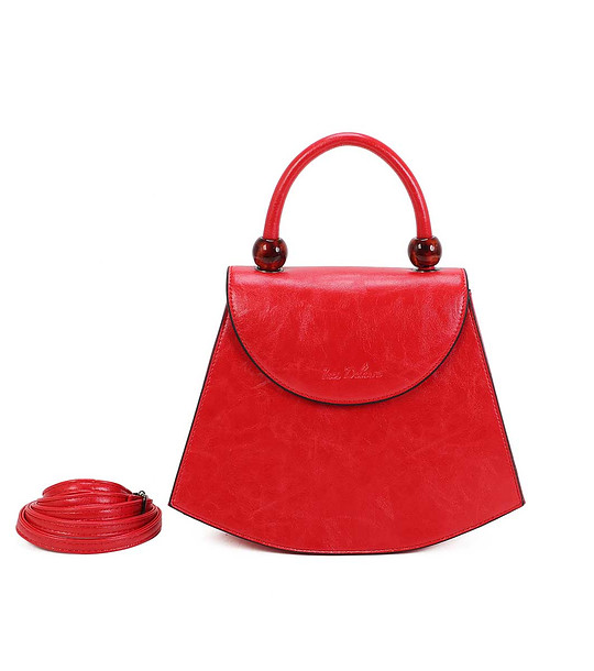 Червена дамска чанта с нестандартна форма Indiasa снимка