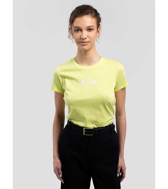 Жълта памучна дамска тениска Benea снимка