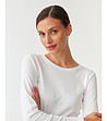 Бяла памучна дамска блуза Basia-2 снимка