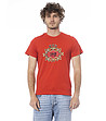 Мъжка червена памучна тениска с лого-0 снимка