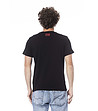 Мъжка черна памучна тениска с лого-1 снимка