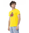 Мъжка жълта памучна тениска с лого-2 снимка