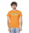 Мъжка оранжева памучна тениска с лого-0 снимка