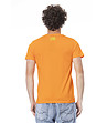 Мъжка оранжева памучна тениска с лого-1 снимка