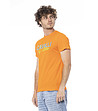 Мъжка оранжева памучна тениска с лого-2 снимка