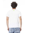 Мъжка бяла памучна тениска с лого-1 снимка
