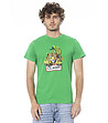 Мъжка зелена памучна тениска с принт -0 снимка