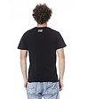 Мъжка черна памучна тениска с лого-1 снимка
