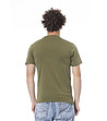 Мъжка памучна тениска в милитари зелен нюанс с лого-1 снимка