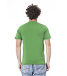 Мъжка памучна тениска в зелен цвят с лого -1 снимка