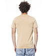 Мъжка памучна тениска в пясъчен нюанс с лого -1 снимка