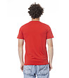 Мъжка памучна тениска в червен цвят с лого -1 снимка