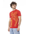 Мъжка памучна тениска в червен цвят с лого -2 снимка