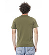 Мъжка памучна тениска в милитари зелен цвят с лого-1 снимка