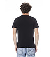 Мъжка памучна тениска в черен цвят с лого -1 снимка