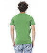 Мъжка памучна тениска в зелен цвят с лого -1 снимка