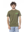 Мъжка памучна тениска в цвят милитари зелено-0 снимка