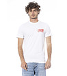Мъжка памучна тениска в бяло  с лого-0 снимка