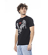 Мъжка памучна тениска в черен цвят-2 снимка
