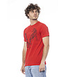 Червена памучна тениска е щампа-2 снимка