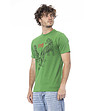 Зелена памучна тениска е щампа-2 снимка