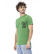 Зелена памучна мъжка тениска-2 снимка