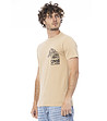 Мъжка памучна тениска в пясъчен нюанс-2 снимка