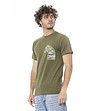 Мъжка памучна тениска в милитари зелено-2 снимка