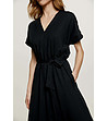 Черна миди рокля с джобове Varina-4 снимка