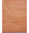 Дамска чанта от естествена кожа в цвят коняк Teti-3 снимка